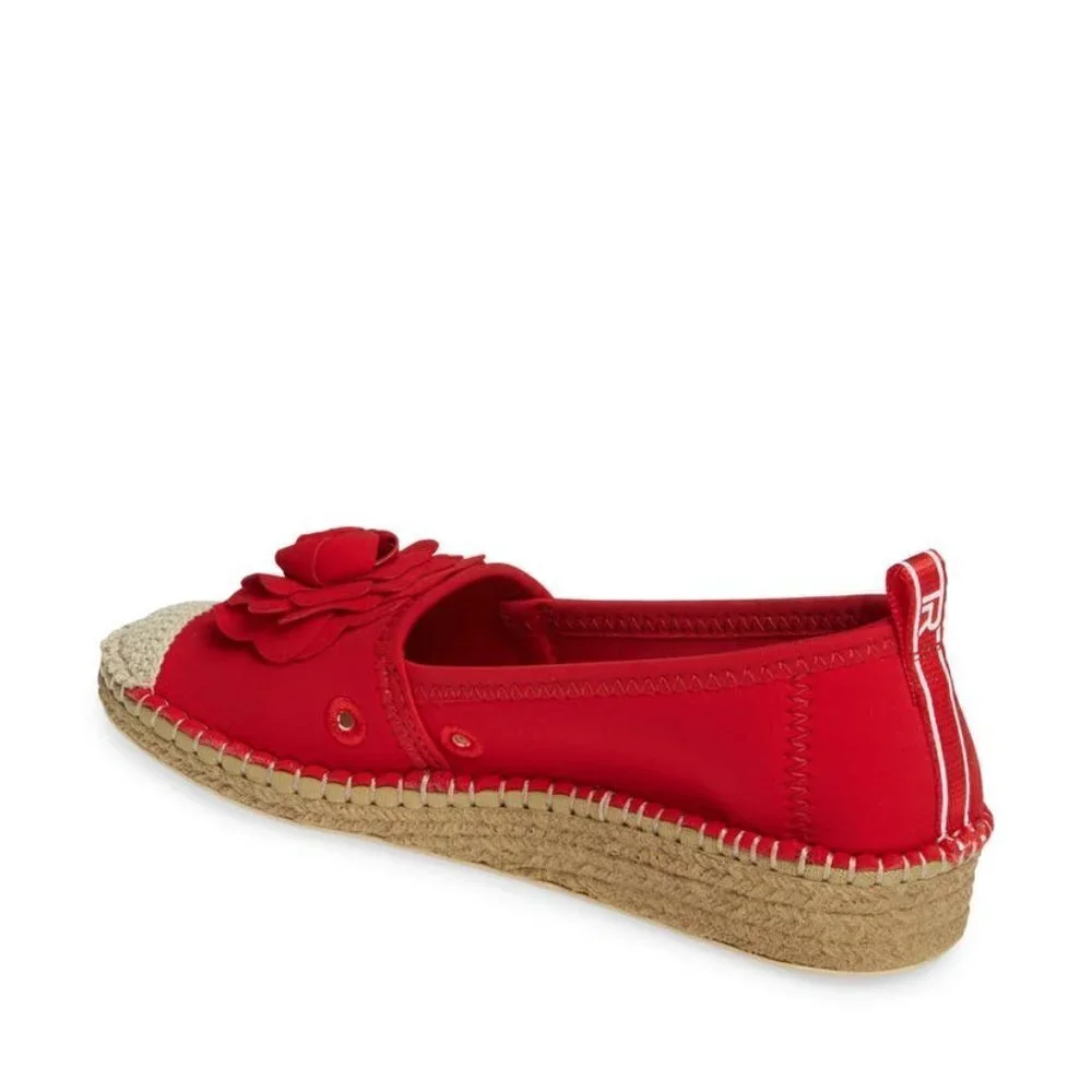 Taryn Rose Quincy Shiny Espadrille Red Sangria 6